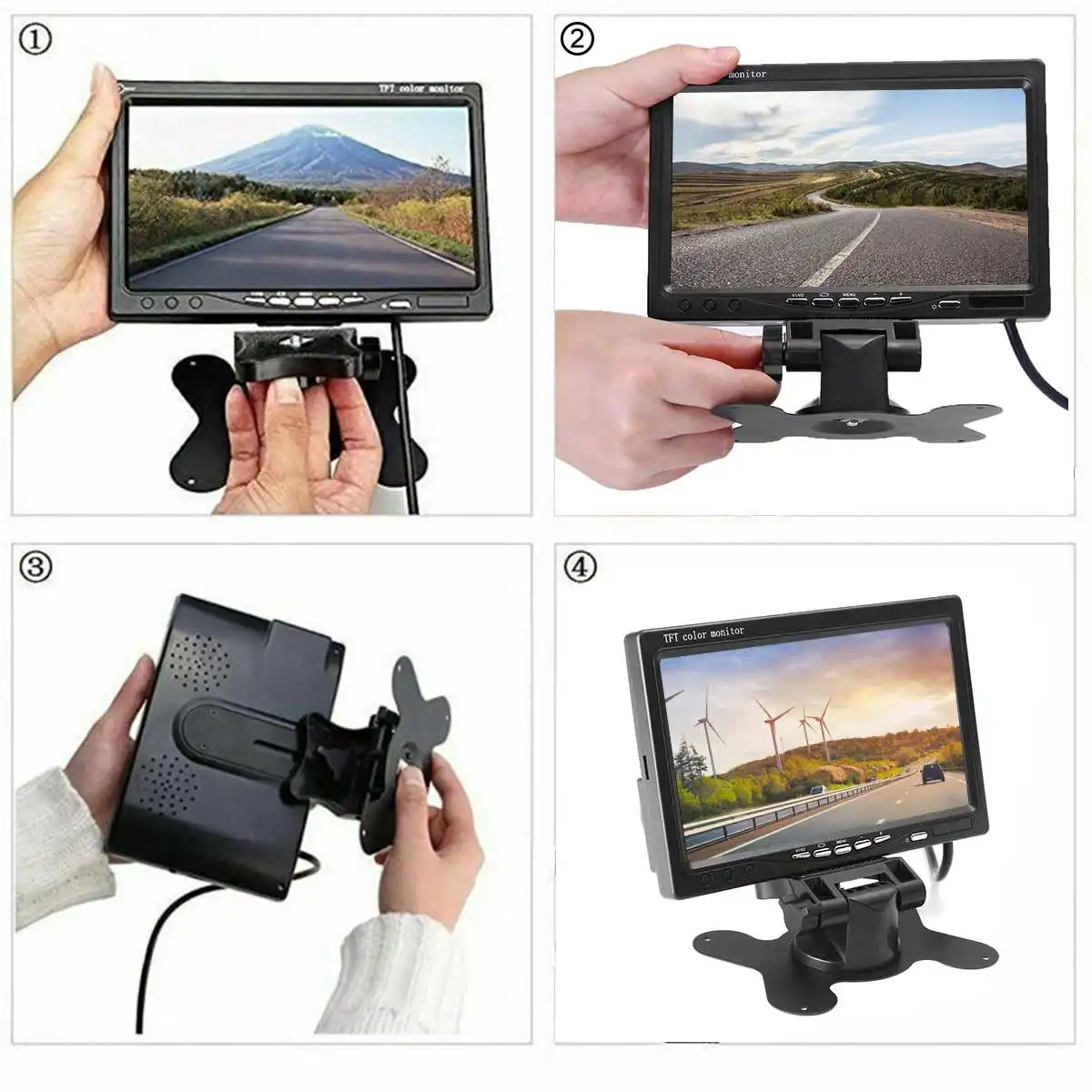 7 дюймов ЖК-дисплей Автомобильный GPS трекер с длительным временем автономной работы Вход 4pin ИК Ночное видение DC12~ 30В авто парковочная камера заднего вида Камера для RV, принт грузовика, автобуса