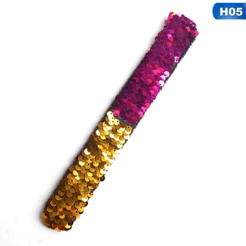 Волшебные блестки, Русалочка, потрепанные браслеты, двухцветные блестки, Реверсивные блестящие СЛЭП браслеты, браслет с подвесками для детей, взрослые - Окраска металла: H05