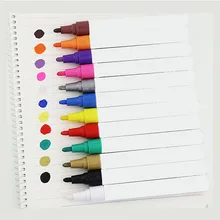 12 цветов водонепроницаемый диск для балансировки шин протектора CD металлическая Перманентная Краска Маркер Graffti масляный маркер канцелярские принадлежности