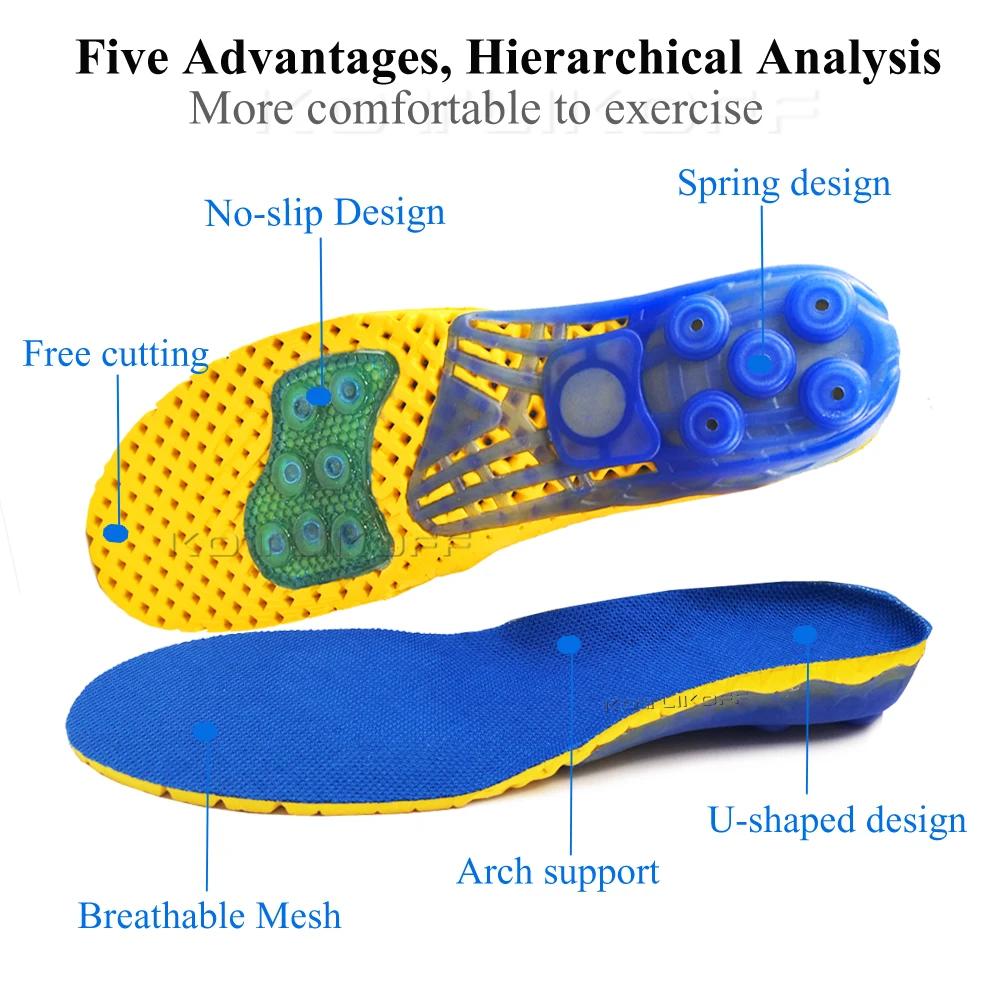 EVA Spring silicone sole insole flat feet orthotic insoles arch support orthopedic inserts Plantar Fasciitis,Feet Pain,foot care