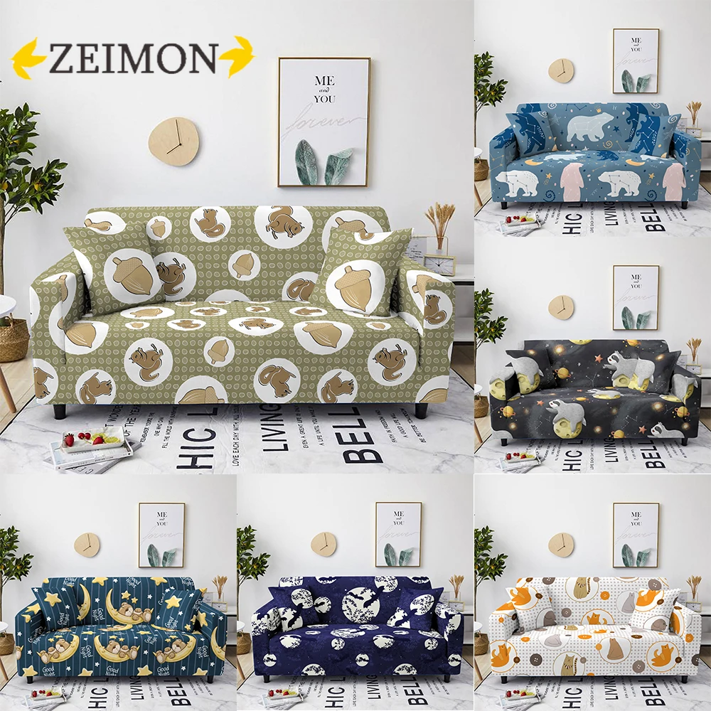 1Pcs Baby Animal Cartoon Stretch Sofa Cover Nonslip Slipcovers Suitable Living Room Couch Protective Furniture Set | Дом и сад