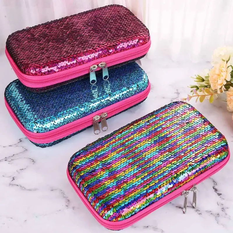 

EVA Student Sequins Pencil Case for Girls Multifunction Large Capacity Sequin Pen Box Bag Kids Gift School Stationery Supplies