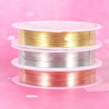 

1 Roll Copper Wire Nail Art Decor Charm Line DIY Design 3D Nail Tips Gold Silver Rose Gold Rhinestones Jewelry Manicure Supplies