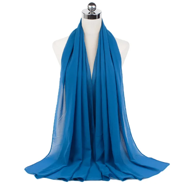 High Quality Good Stitching Stitch Plain Premium Heavy Chiffon Hijab Scarf Malaysian Women's Scarves Hijabs Long Shawl Shawls 36
