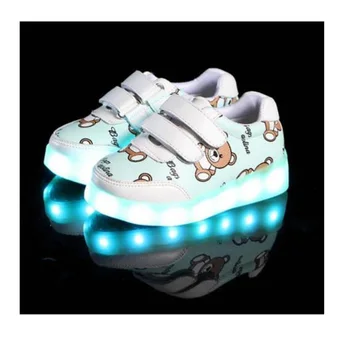 

Luminous Sneakers For Girls USB Charging Basket Led Toddler Children Shoes With Light Up Casual Boys lighting sole