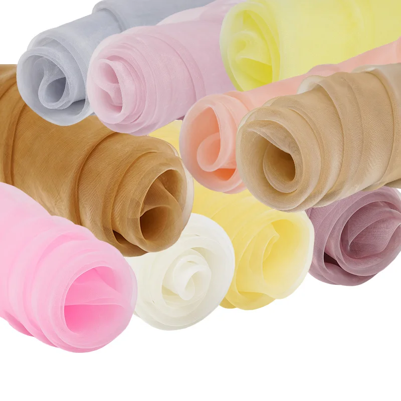 Телесного цвета серии органза ткань тюль ткань 100 полиэстер свадебное украшение из ткани вечерние ткани кусок за кусок TJ0031-b