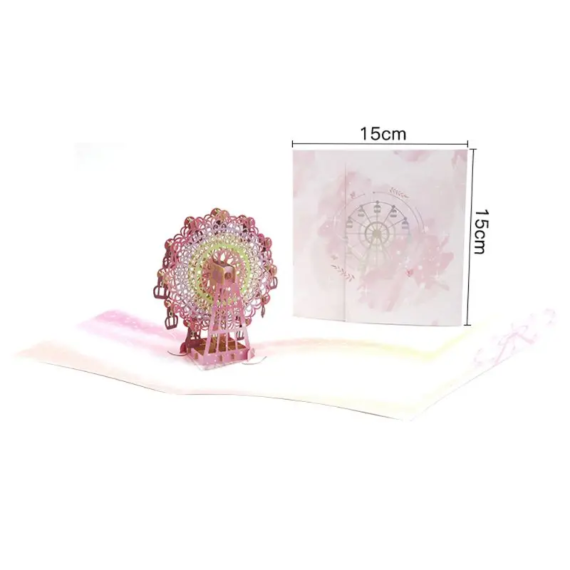 3D Pop Up Ferris Wheel Greeting Cards Postcards Invitations Envelope Birthday E65B - 4.00036E+12