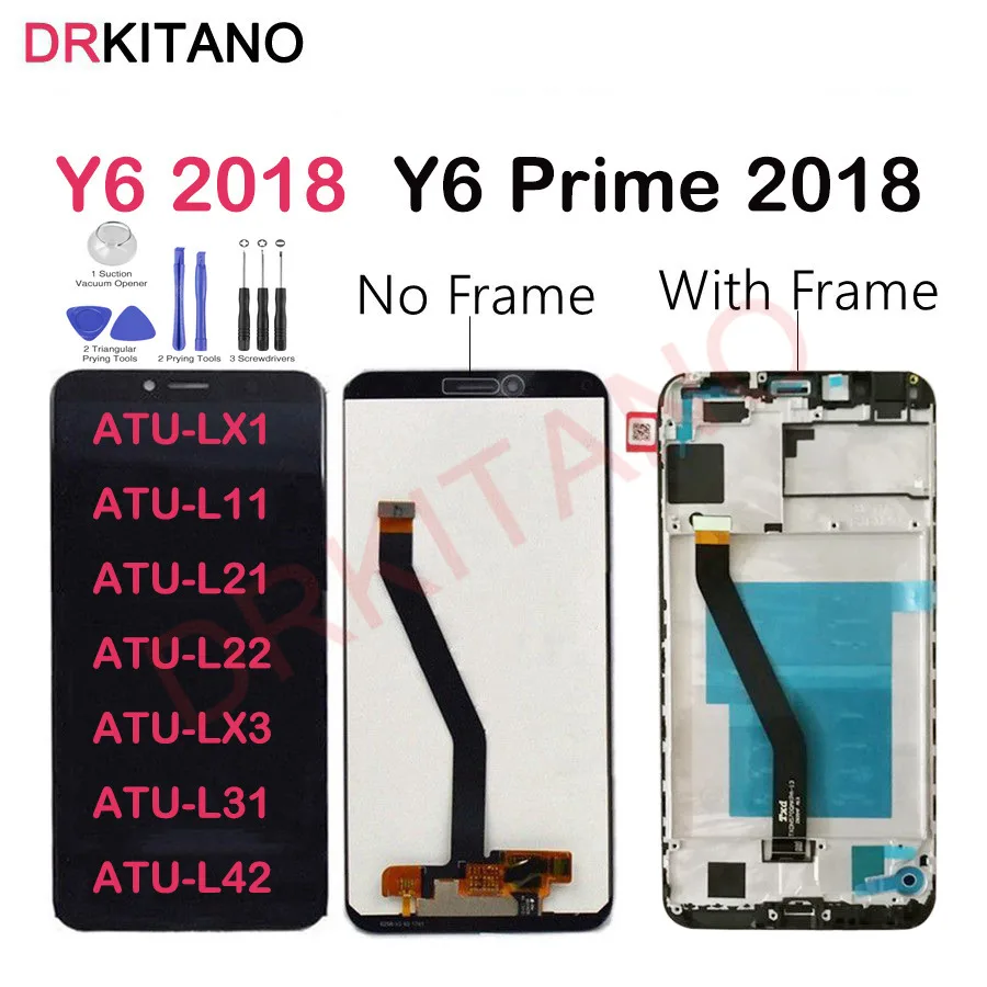 

Original LCD For Huawei Y6 2018 LCD Display Touch Screen With Frame For Huawei Y6 Prime 2018 LCD ATU LX1 LX3 L11 L21 L22 L31 L42