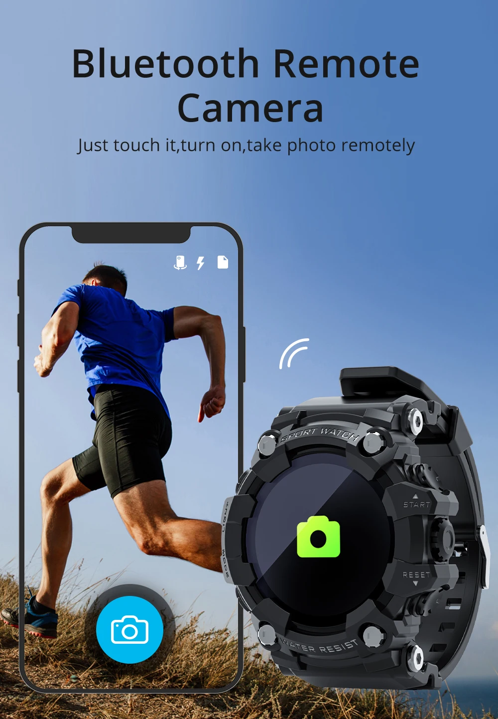 Fitness Tracker Bluetooth Smart Watch Heart Rate Monitor multi-sports mode ip68 Waterproof outdoor use phone Watch for Android