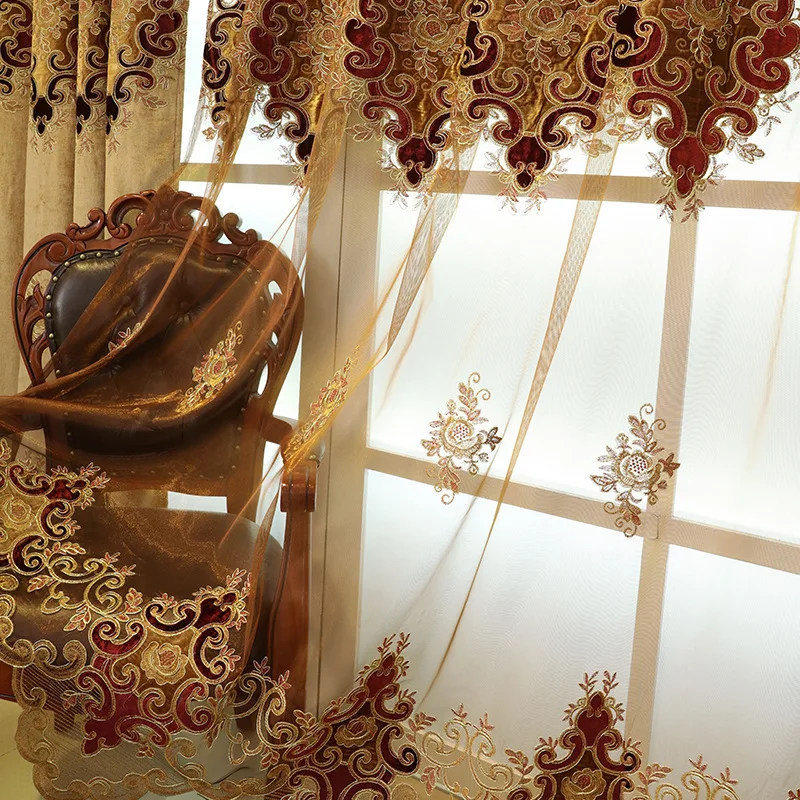 Новые европейские вышитые занавески для гостиной столовой спальни|embroidery