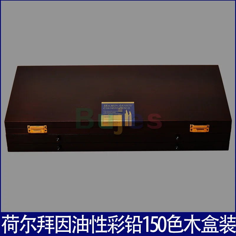일본 오리지널 HOLBEIN 아티스트 페인트 연필 op946 150 색연필 3.8MM, 큰 드로잉 연필 세트 나무 상자 미술 학교 용품