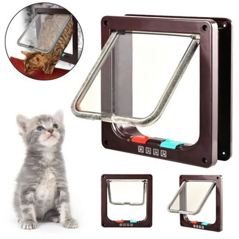 

Pet Puppy Dog Cat Felis Animals Doghole Dog-Tunnel Flap Entry Frame Safe Gate Door Cathole 4 Way Pet Dog Cat Gate