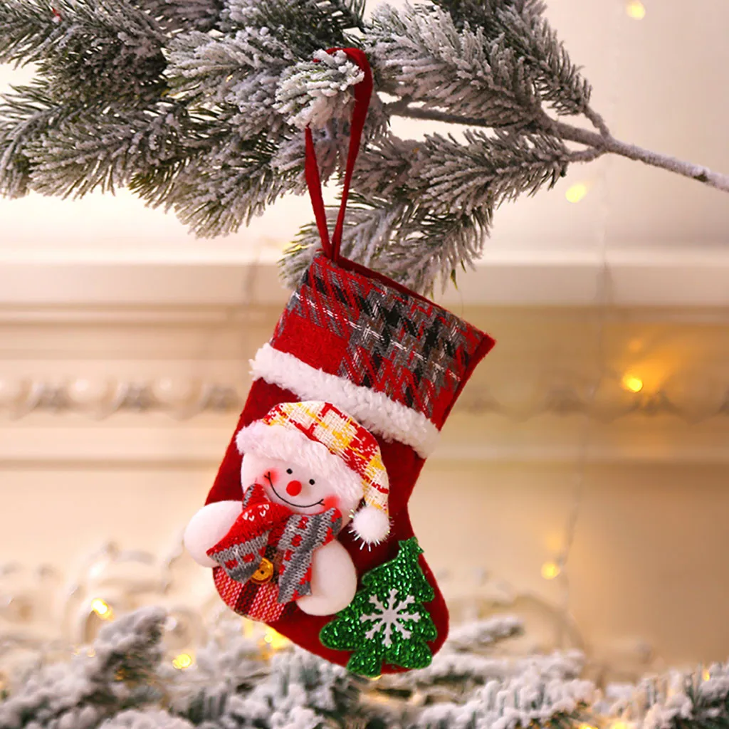 Christmas Hanging Ornament Santa Claus Gift Bag Xmas Tree Home Decoration Navidad New Year Decor Party Suplies#18