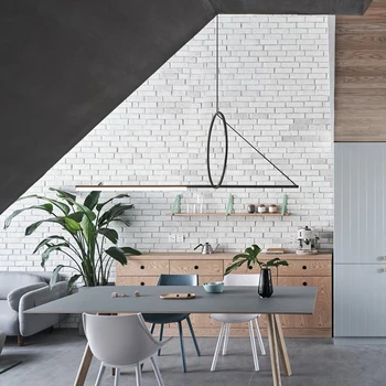 

Postmodern LED Minimalist Geometric Line Acrylic Pendant Lights Lighting Loft Art Restaurant Triangle Indoor Decor Pendant Lamp