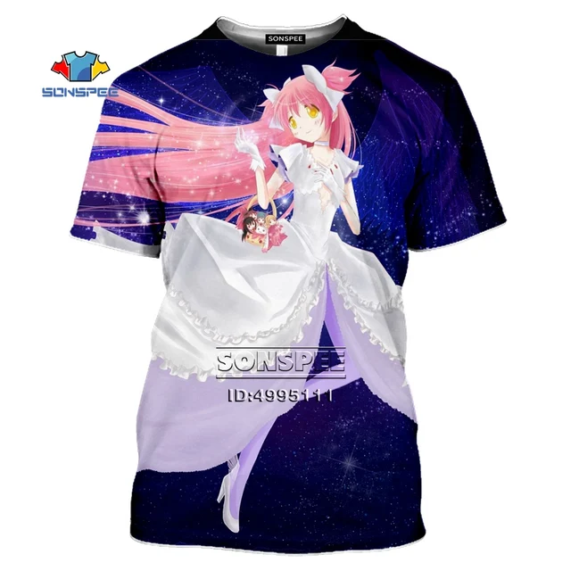 Anime Puella Magi Madoka Magica Kaname Madoka Akemi Homura  3D Print Men's T-shirt  Harajuku T shirt Men Casual Tshirt Tee Shirt