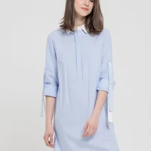 Новинка 10:07, Модная хлопковая Свободная рубашка в полоску с цветочным принтом, платье для девочек, удобная элегантная юбка в полоску с вышивкой