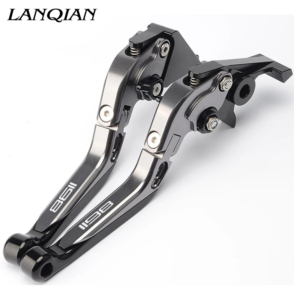 BKGYGYBK Motorcycle Accessories CNC Adjustable Brake Clutch Levers With LOGO For DUCATI 1198 1198S 1198R 2009 2010 2011 - Цвет: BKGYGYBK
