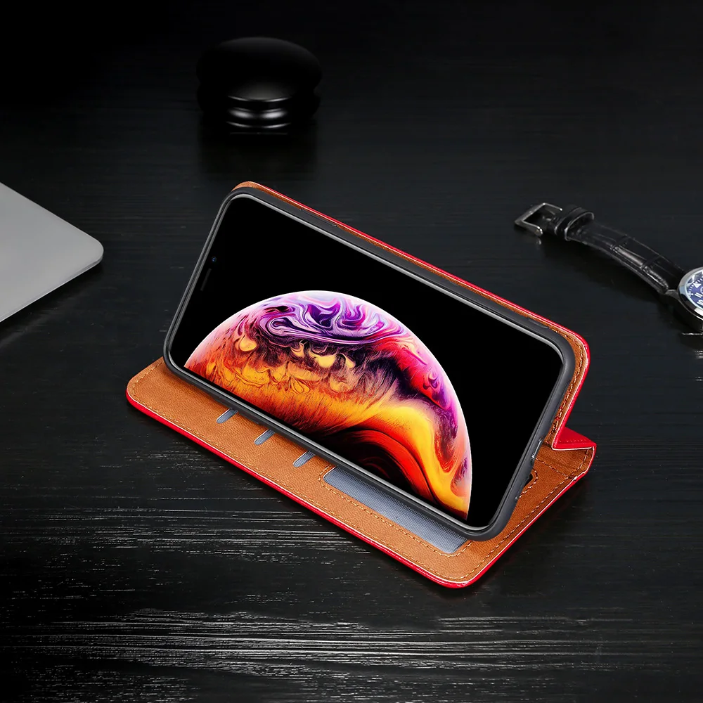 Магнитный кожаный чехол бумажник для iPhone 6 S 7 8 Plus iphone XS Max XR откидной Чехол с