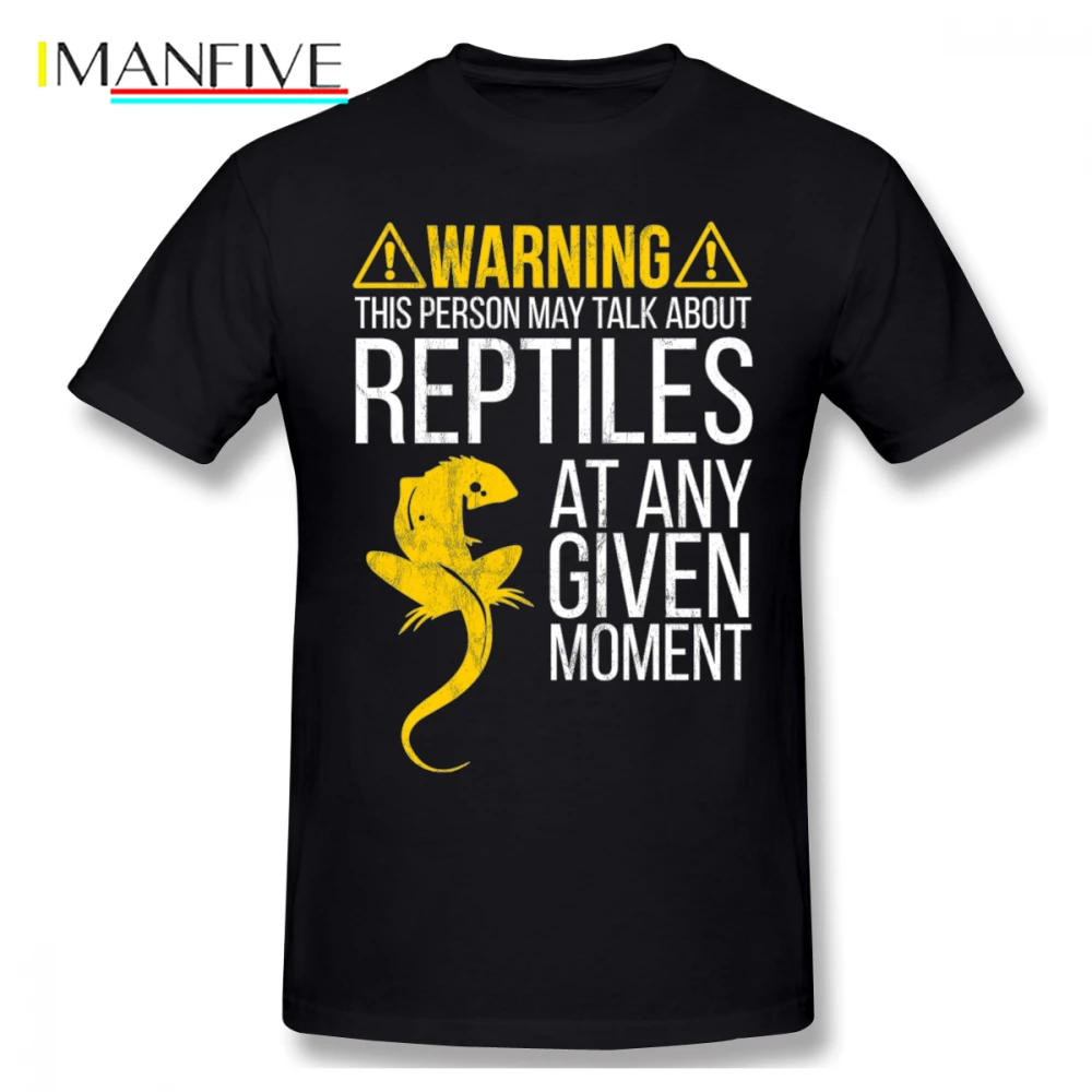 

Custom Reptile Warning Caution Lizard T Shirt Male Plus Size Homme Tee Shirt Plus Size