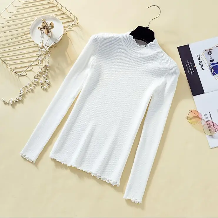 White 8105# тонкие трикотажные рубашки для кормящих мам свитера для грудного вскармливания для беременных женщин Осенние Топы для кормления беременных - Color: White
