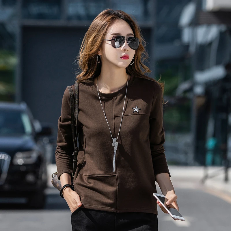 

Good quality spring and autumn women's loose long-sleeved plus-size blouse thin style hoodie