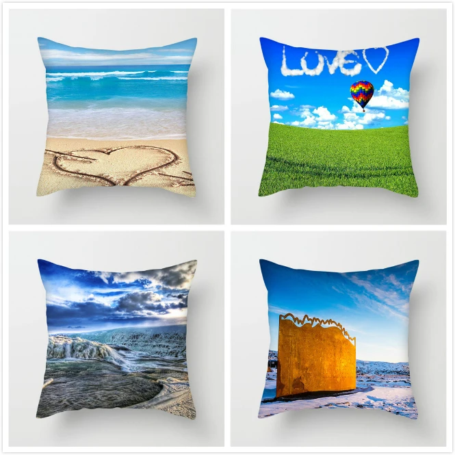 

Fuwatacchi Beach European Manor Throw Pillow Natural Scenery Cushion Cover for Car Home Living Room Sofa Decorative Pillowcase