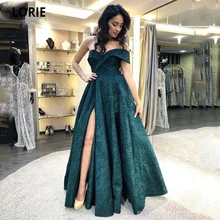 

LORIE Full Lace Evening Dresses A-line Beach Prom Party Gown Long Off Shoulder Evening Party Gown Special Occasion Gowns Split