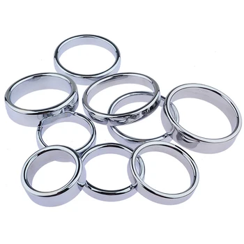 6 sizes Stainless Steel Male Penis Ring Ball Scrotum Stretcher Ejaculation Delay Metal Cock Rings BDSM Sex Toys For Men Cockring 6