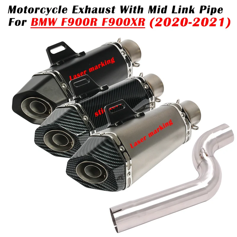 

Slip On For BMW F900 F900R F900XR 2020 2021 Motcrcycle Exhaust System Escape Modify Mid Link Pipe Removable DB Killer Muffler
