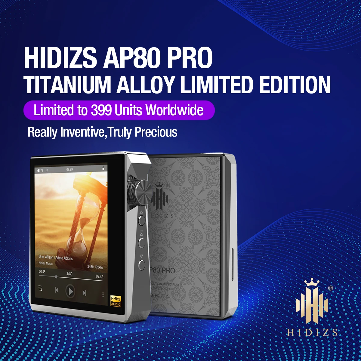 HIDIZS AP80 PRO de aleación de titanio de edición limitada de alta fidelidad MP3 Bluetooth reproductor de música con FLAC tecnología LDAC USB DAC DSD 64/128 FM Radio DAP