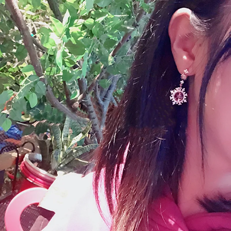 MENGJIQIAO Корейский Блестящий Rhinestone круглые Висячие серьги для женщин модные хрустальные Brincos милый подарок вечерние ювелирные изделия