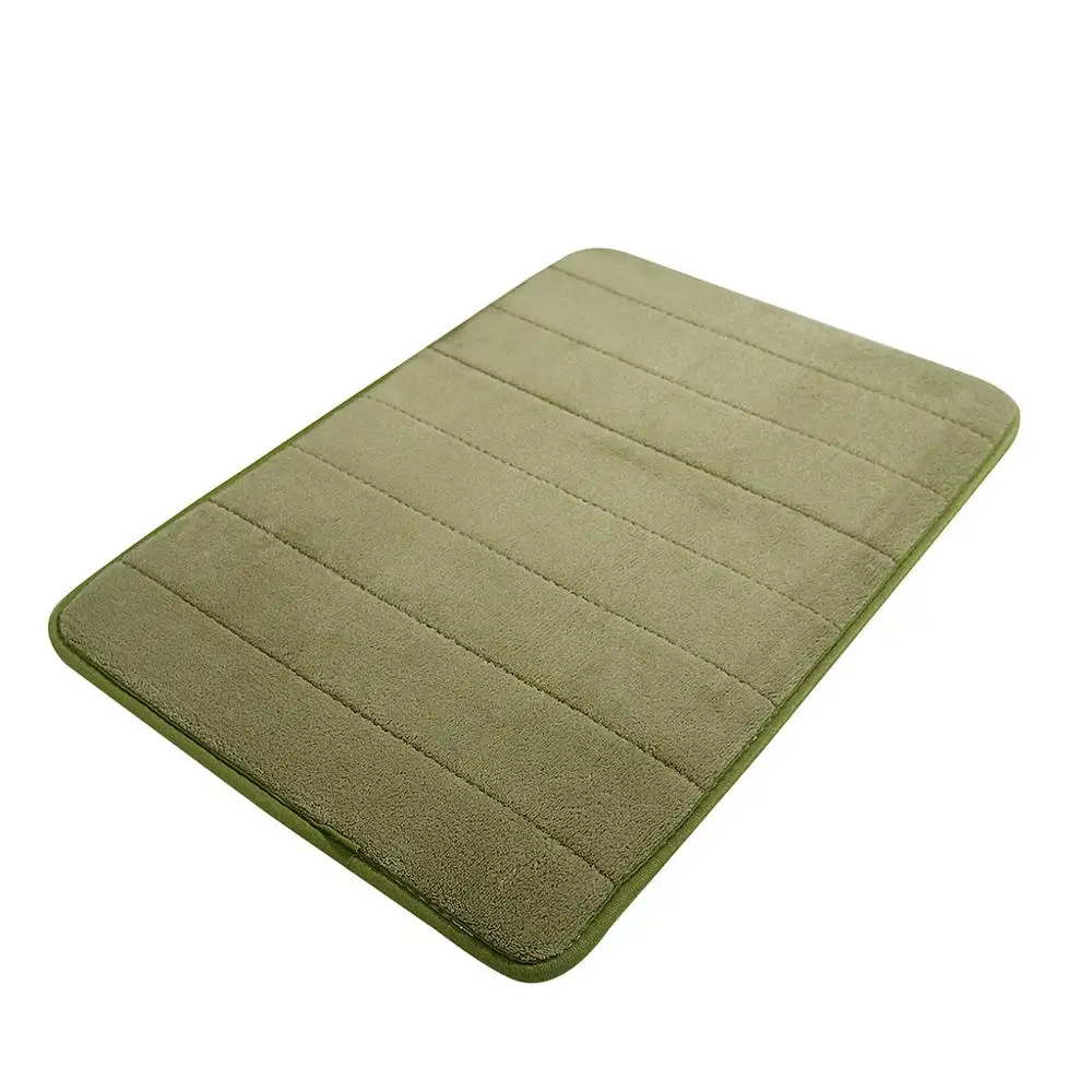40-60 см водопоглощающий коврик для ванной, ворсистый коврик для ванной с эффектом памяти, набор кухонных ковриков для ванной, коврик для туалета, нескользящий L* 5 - Цвет: Зеленый