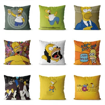 

Cushion cover cartoon anime Simpsons digital printing pillowcase car cushion cover home furnishing fabric 45*45cm