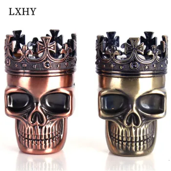 

1PCS New Manual Tobacco Grinder A Metal Skull Shaped Three Layers Of Zinc Alloy Mini Tobacco Grinder