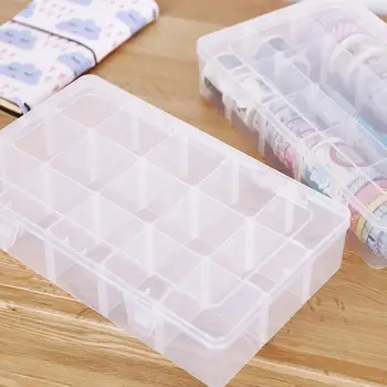 

27.5*16*5.5 cm Washi Tape Diy storage box Scrapbooking 15 Stationery Box Supplies Grid Paper And Tape School Sticker D4R2