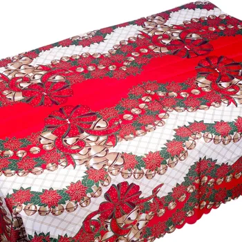 

Christmas Polyester Printed Tablecloth Party Dinner Table Covers Anti-Fouling Santa Tablecloth Christmas Decorations