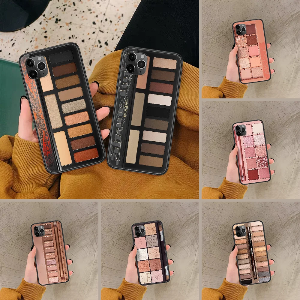 Палитра теней для век коробка макияжа чехол телефона Iphone 4 4s 5 5S SE 5C 6 6S 7 8 Plus X XS XR 11 12