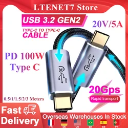 PD – câble USB 100 mâle vers mâle 3.2 W GEN2, 20Gbps, 8K, charge rapide, transfert de données, QC 3.0 4.0, pour MacBook Pro, Huawei, Samsung 