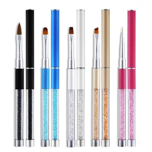 Стразы для украшения ногтей, круглые акриловые УФ-гели для наращивания, цветок для рисования, кисть с ручкой для маникюра, инструменты