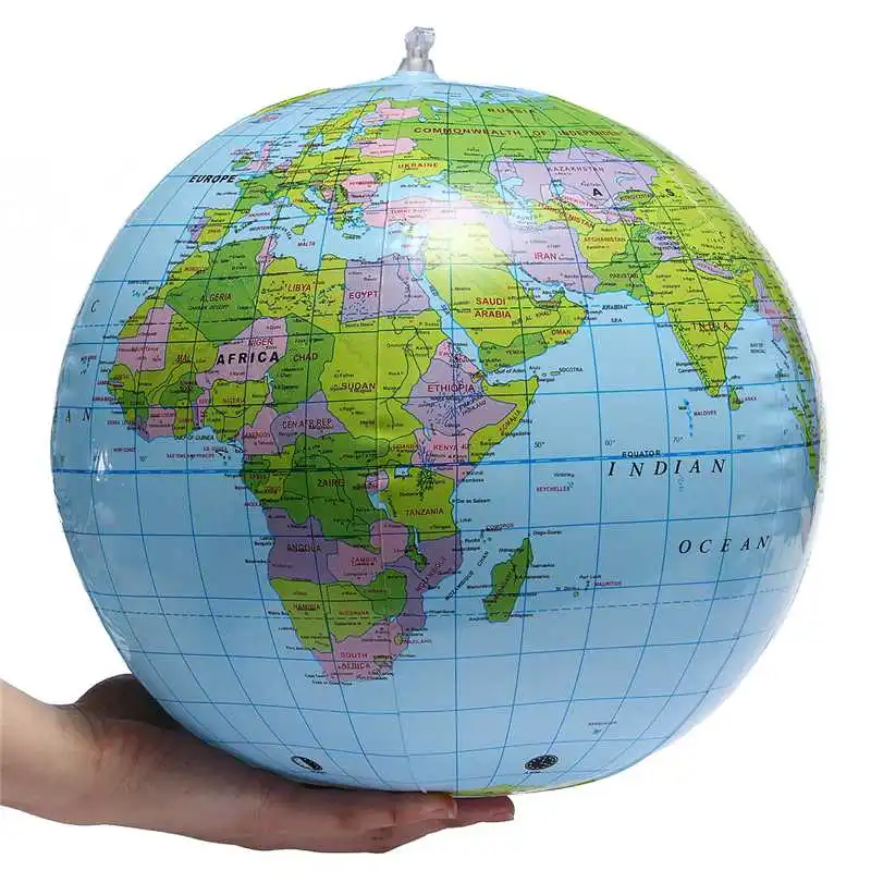 

Hot Sale 16 inch Inflatable Globe Education Geography Toy Map Balloon Beach Ball Geography Toy Education toys for children