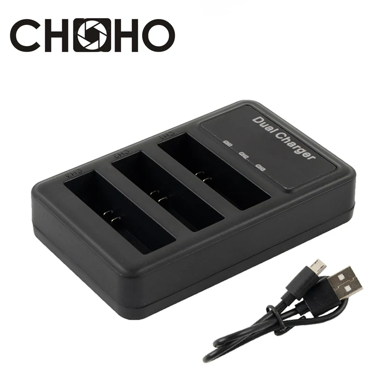 

Mijia 4K Battery Dual Batteries Charger 3 Slot LCD Charging Micro Cable For Xiaomi Mijia Mini Action Sports Camera Accessories