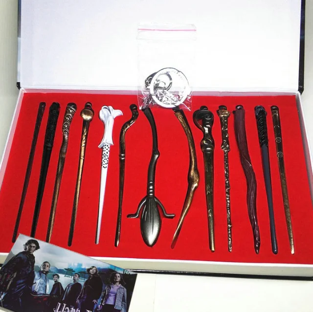 Harri Magic Wand Potters Metal Keychain Necklace Baguette Deathly Hallows Pendants Figures Box Packed Toy Set | Игрушки и хобби