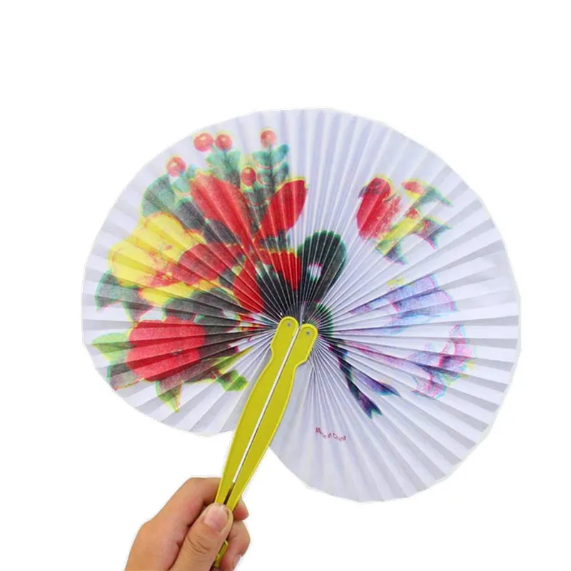 Шикарный женский Ручной Веер китайский Карманный складной круглая бумага с