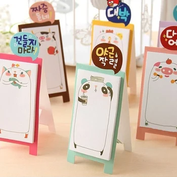 

1pcs 5.2*13cm Lovely Animal Standable Memo Pad Sticky Notes Memo Notepad Bookmark Paper Sticker For Kids Students Gift