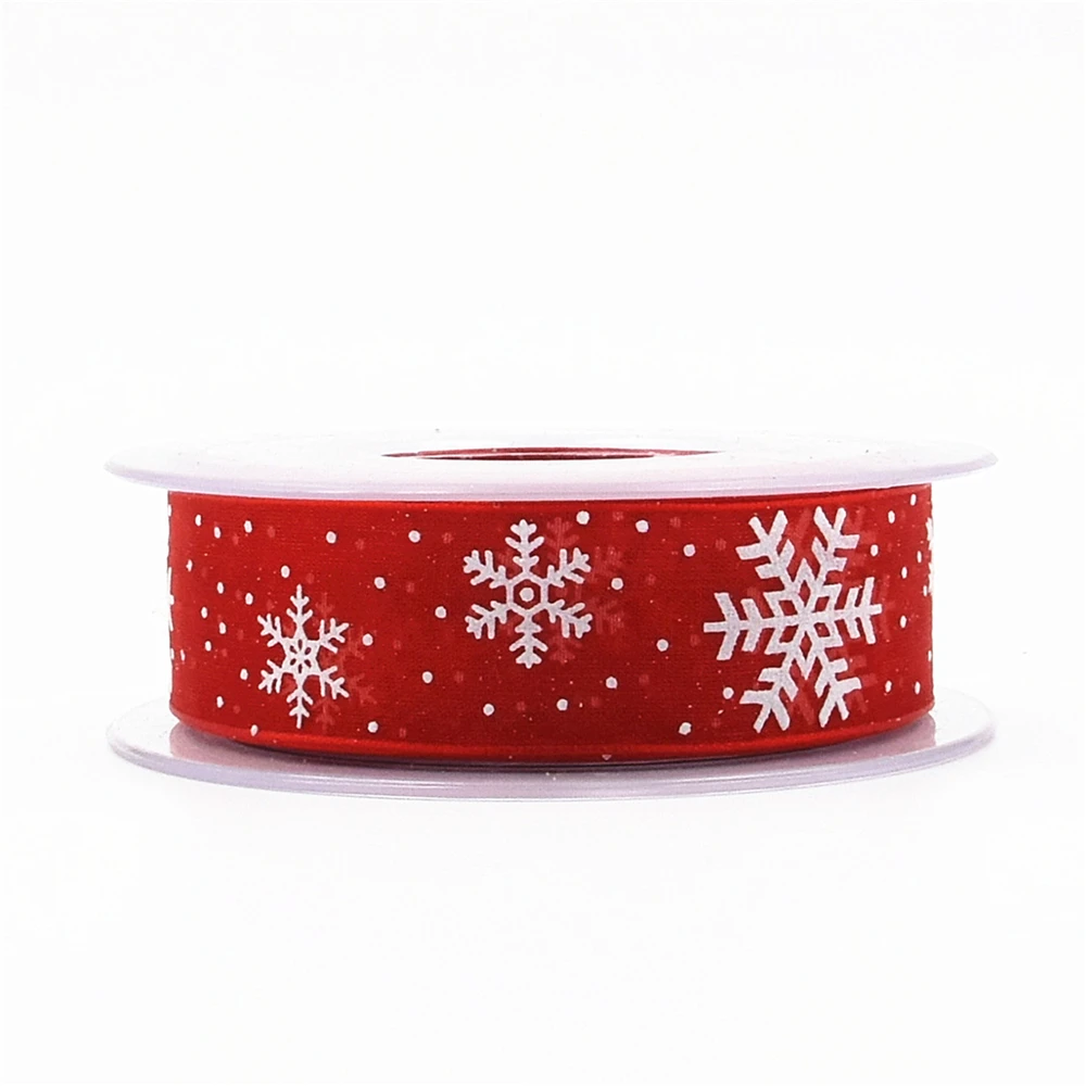 55 ярдов белая красная лента-веревка из органзы Лента DIY бант подарочная упаковка Рождественские елки ремесла корсажные ленты подарочные украшения - Цвет: A2 Red 25mm