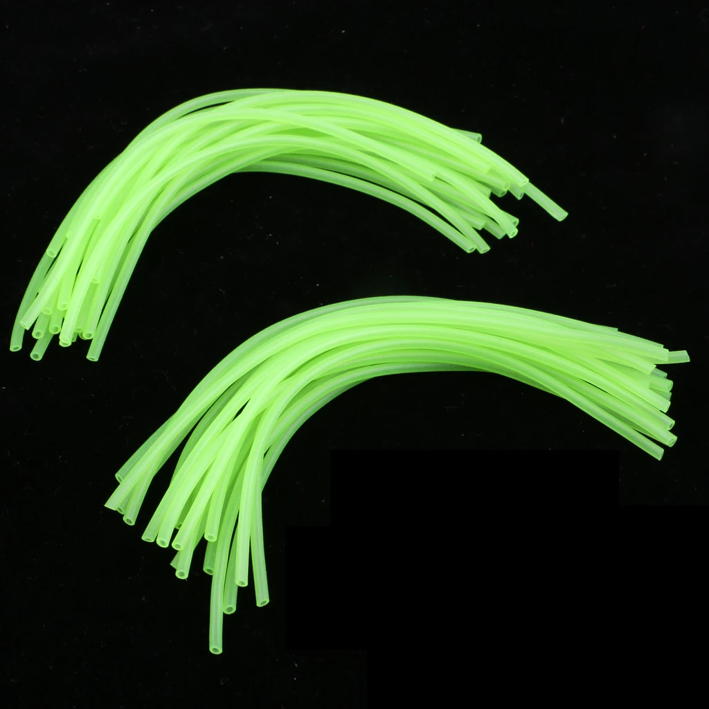 40 Pieces Silicone Rubber Luminous Silicone Tube Saltwater Rig Lure Tubes Replacement Tackles