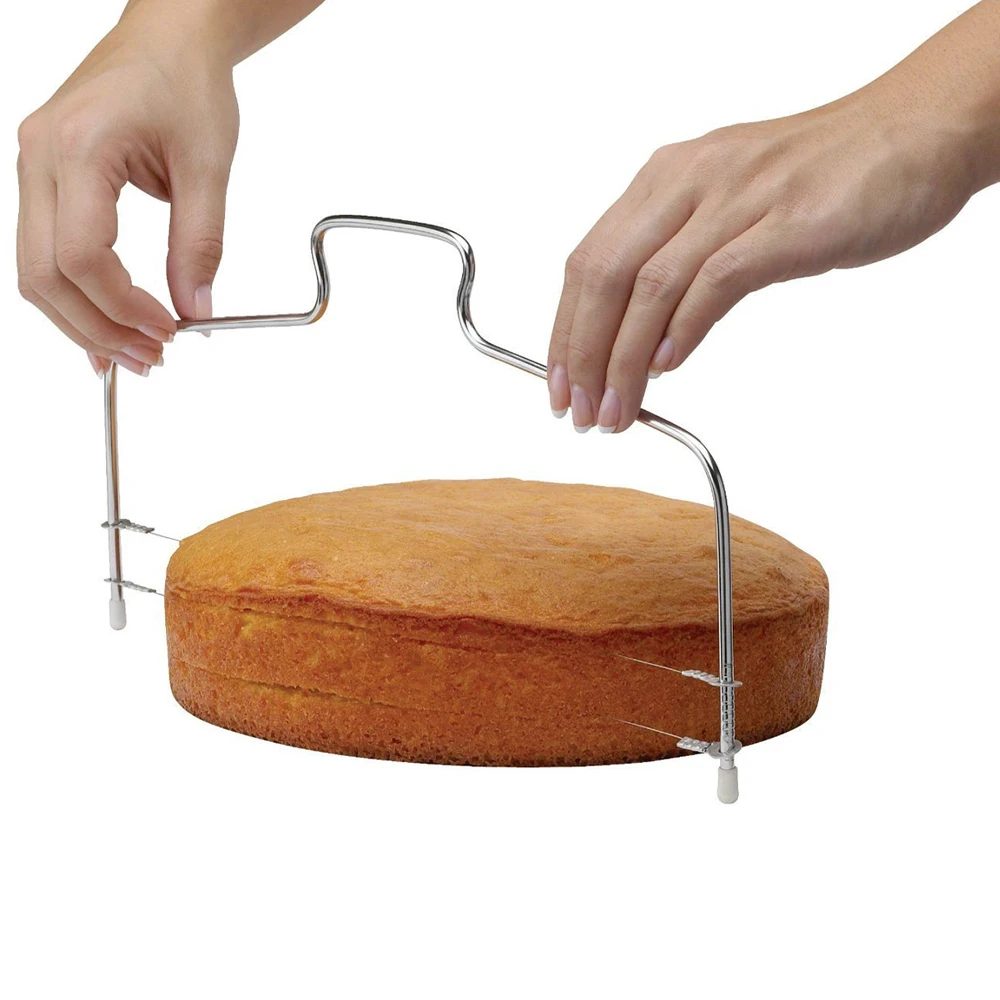 

1Pc Adjustable Wire Cake Slicer Leveler Stainless Steel Pizza Dough Cutter Trimmer Kitchen Accessories Layer Cakes Baking Tools