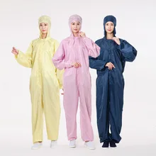 Большой размер пыленепроницаемые комбинезоны 5XL для мужчин и женщин антистатические моющиеся чистый цвет Высокое качество Мягкие сиамские карманы Рабочая одежда