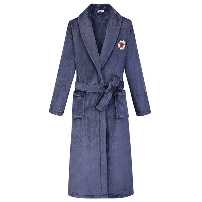 Large Size Winter Thicken Robe Men Flannel Sleepwear Warm Kimono Gown Male Coral Fleece Nightwear Loose Bathrobe Gown 3XL 4XL pink silk pajamas