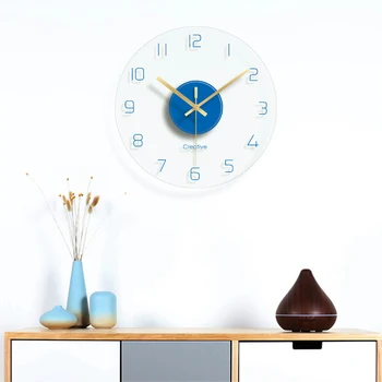 

Nordic Glass Wall Clock Creative Living Room Wall Watch Mechanism Kitchen Horloge Murale Decoration Modern Design DD5WC